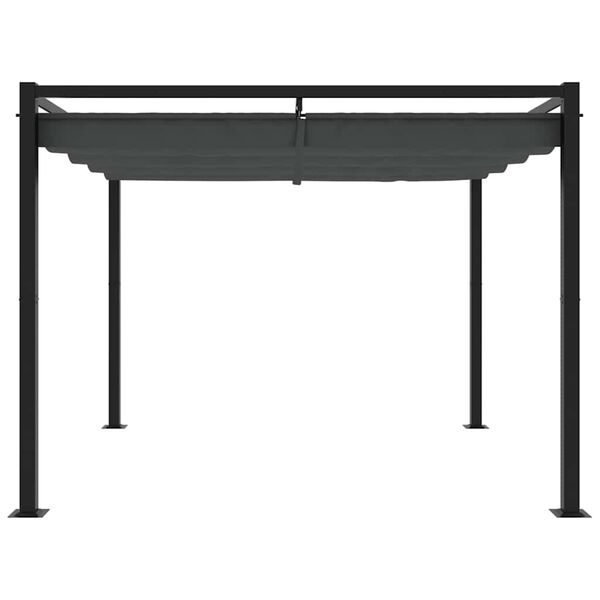 vidaXL Garden Gazebo Anthracite Steel Large Retractable Gazebo