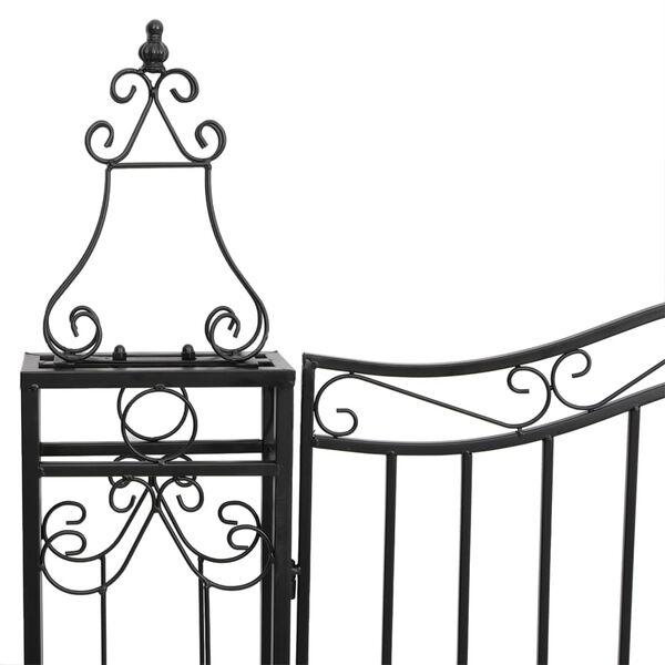 vidaXL Garden Gate Black 47.6"x3.1"x59.1" Wrought Iron