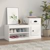 vidaXL Shoe Cabinet White Engineered Wood 39.4 x 16.5 x 23.6 in