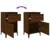 vidaXL Bedside Cabinet Set of 2 Brown Oak Engineered Wood, Metal Medium