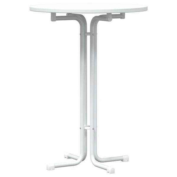 vidaXL Dining Table White Engineered Wood and Powder-Coated Steel