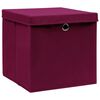 vidaXL Storage Box Set of 10 Dark Red Non-woven fabric (100% polyester)