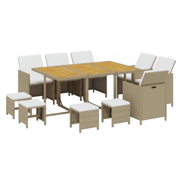 vidaXL Garden Dining Set Beige