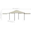 vidaXL Gazebo with Double Extended Roofs 9.8'x9.8'x9' Cream 0.6 oz/ft²