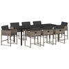 vidaXL Garden Dining Set with Cushion 9 pcs Grey Poly Rattan