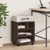 vidaXL Printer Stand with Wheels Brown Oak 16.1"x12.6"x18.9"