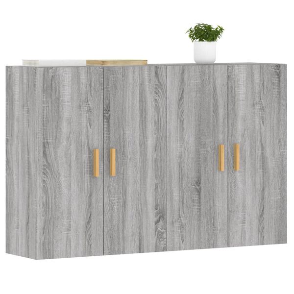 vidaXL Wall Mounted Cabinet Set of 2 Grey sonoma