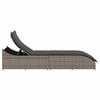 vidaXL Folding Sun Lounger Grey PE rattan, powder-coated steel Standard