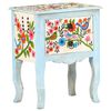 vidaXL Bedside Cabinet Multicolored Solid mango wood, MDF Medium