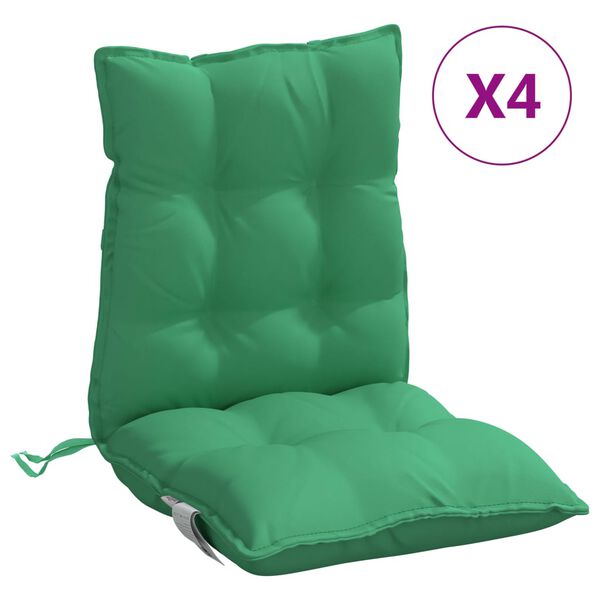 vidaXL Lowback Chair Cushion Set of 4 Green Oxford fabric (100% polyester)