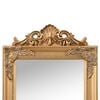 vidaXL Free-standing Mirror Gold Glass, eucalyptus wood, engineered wood