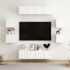 vidaXL 8 Piece TV Stand Set White Engineered Wood