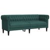 vidaXL Sofa Set Dark Green 100% Polyester, Plywood, Solid Wood