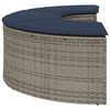vidaXL Patio Footstool Gray Poly Rattan Medium Removable Covers