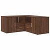 vidaXL Corner Cabinet Brown Oak Engineered Wood Medium Corner Cabinet