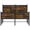 vidaXL Bed Frame Smoked Oak Steel Double Bed Frame Rectangular