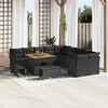 vidaXL Garden Sofa Set with Cushion 13 pcs Black Poly Rattan