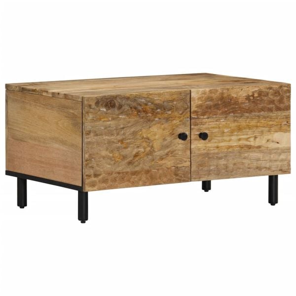 vidaXL Coffee Table Brown and Black Solid mango wood, engineered wood, iron