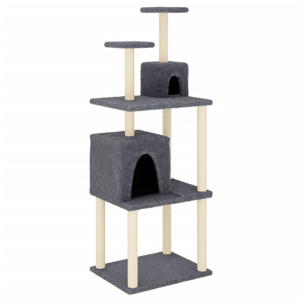 vidaXL Cat Tree Dark grey Engineered wood 65.7 in Cat Tree Rectangular