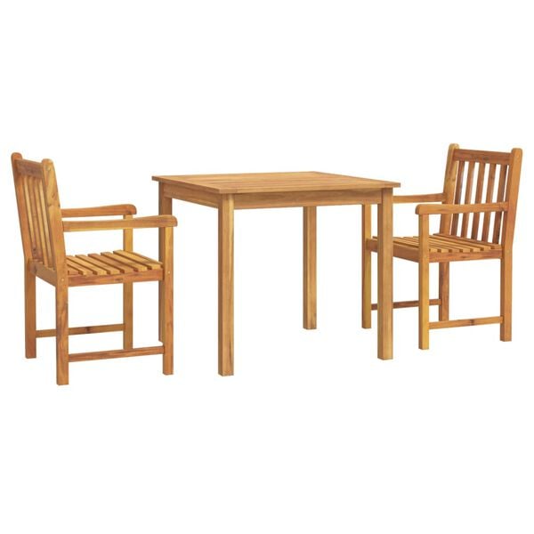 vidaXL Garden Dining Set Natural Brown Solid Acacia Wood Stackable