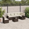 vidaXL Garden Sofa Set Brown PE rattan Large Adjustable Feet