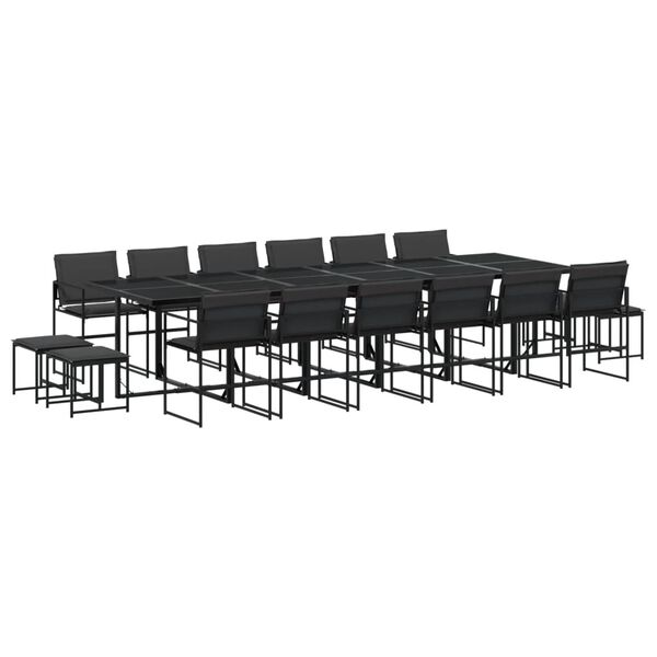 vidaXL Garden Dining Set Black
