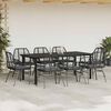 vidaXL Garden Dining Set Black, Dark Grey