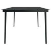 vidaXL Garden Dining Table Black Powder-coated steel, glass