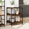 vidaXL Kitchen Trolley Smoked Oak 23.6"x16.1"x31.7" Engineered Wood