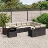 vidaXL Garden Sofa Set Black PE rattan Large Adjustable Armrests
