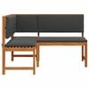 vidaXL Garden Corner Bench Brown 140 x 100 x 91cm Solid Acacia wood