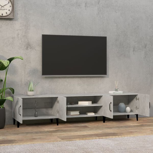 vidaXL TV Cabinet Concrete Grey Engineered wood Large TV Cabinet