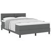 vidaXL Box Spring Bed Dark Grey and White 59.84 x 79.92 in Fabric