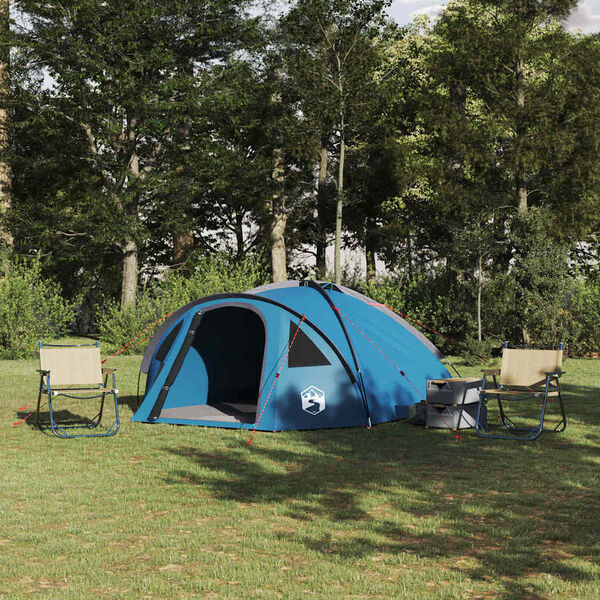 vidaXL Camping Tent with Roof Blue 308 x 268 x 130 cm Polyester