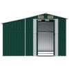 vidaXL Garden Shed Green Galvanized Steel Large Garden Shed