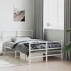 vidaXL Bed Frame White Powder-Coated Steel 47.2 x 78.7 in Bed Frame