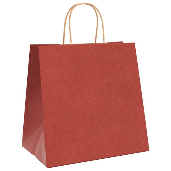 vidaXL Paper Bags 250 pcs with Handles Red 26x17x25 cm