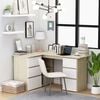 vidaXL Corner Desk White and Sonoma Oak Engineered wood