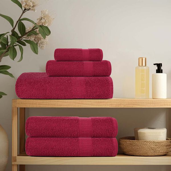 vidaXL Soap Towel Set of 10 Bordeaux 100% Cotton 11.8 x 11.8 in