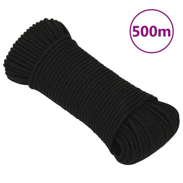 vidaXL Work Rope Black 0.16 " 1640.4 ' Polyester