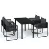 vidaXL Garden Dining Set Black Powder-coated steel Medium