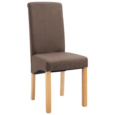 vidaXL Dining Chairs 6 pcs Brown Fabric