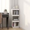 vidaXL Book Cabinet White Solid pine Medium Book Cabinet Rectangular