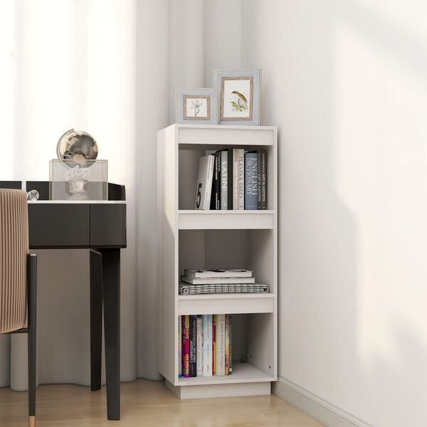 vidaXL Book Cabinet White Solid pine Medium Book Cabinet Rectangular