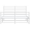 vidaXL Bed Frame White Powder-Coated Steel Double Bed Frame