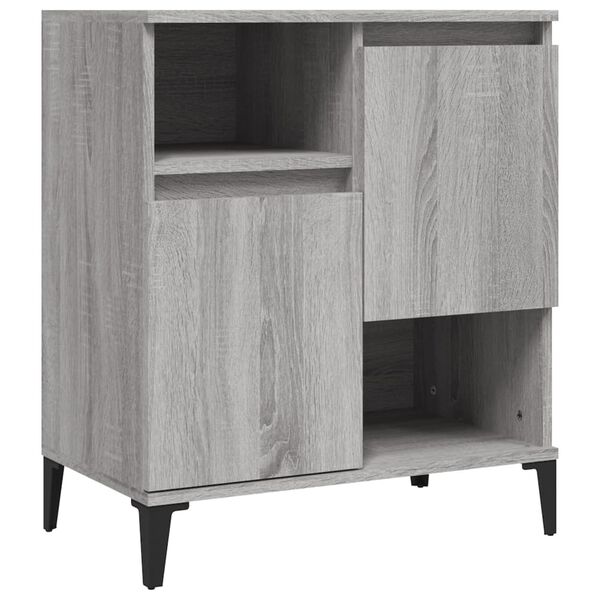 vidaXL Sideboard Grey Sonoma Engineered Wood, Metal Medium Sideboard
