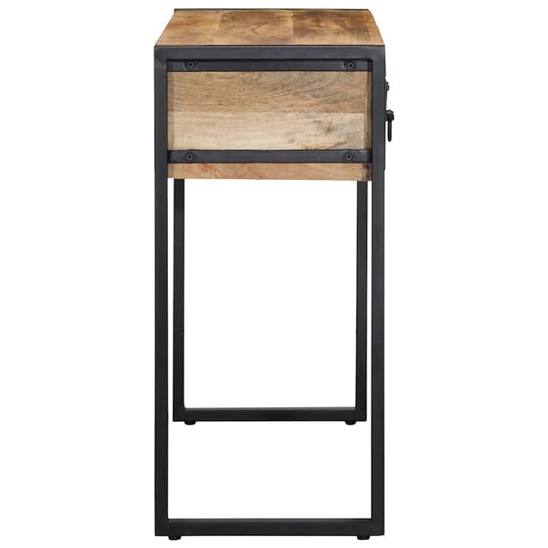 vidaXL Console Table Natural wood and black Solid mango wood, metal frame