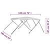 vidaXL 3 Bow Bimini Top White 72"x63"x53.9"