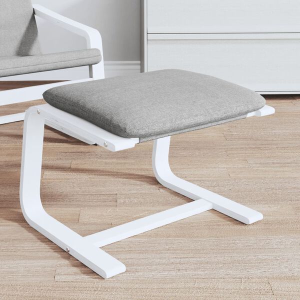 vidaXL Footstool Light grey, white