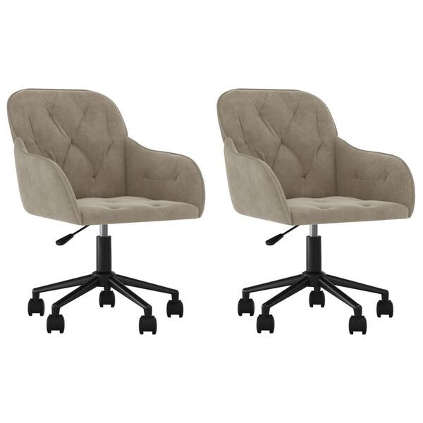 vidaXL Dining Chair Set of 2 Light Grey